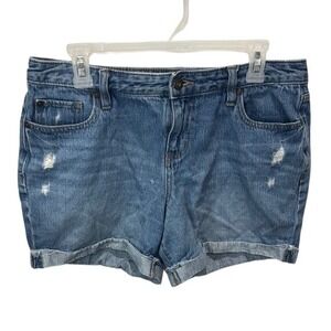 Apt 9 Denim Shorts Distressed Cuffed Hem Casual Everyday Blue Jean Shorts